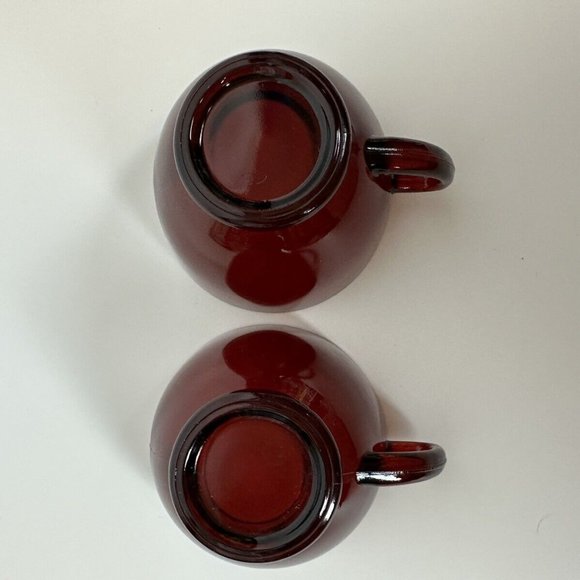 Set of 2 Vintage‎ ROYAL RUBY Red Depression Glass Punch Tea Cups ANCHOR HOCKING - Picture 6 of 8